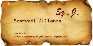 Szarvadi Julianna névjegykártya